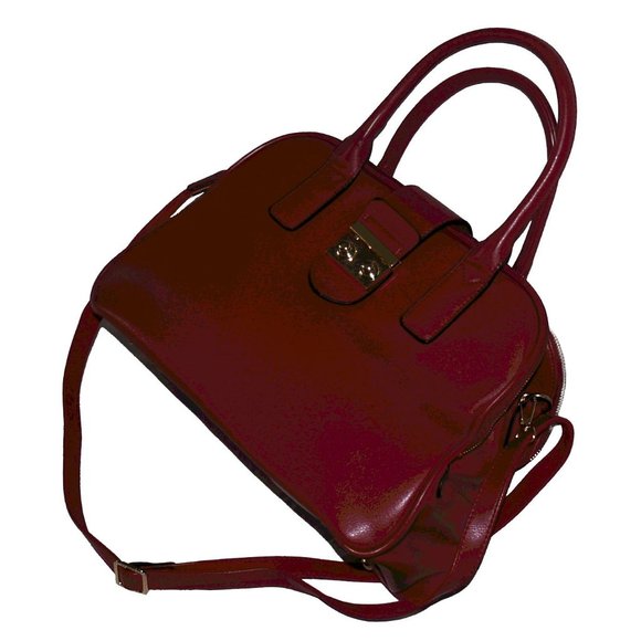 Holiday Group Inc - David Jones Vegan Patent Leather Red Handbag - Picture 6 of 13